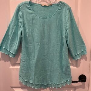 Cotton Tunic with Lettuce Edge Hems, Med.